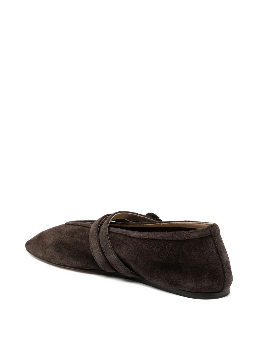 Le Monde Beryl Strap Buckle Ballet Flats In Brown