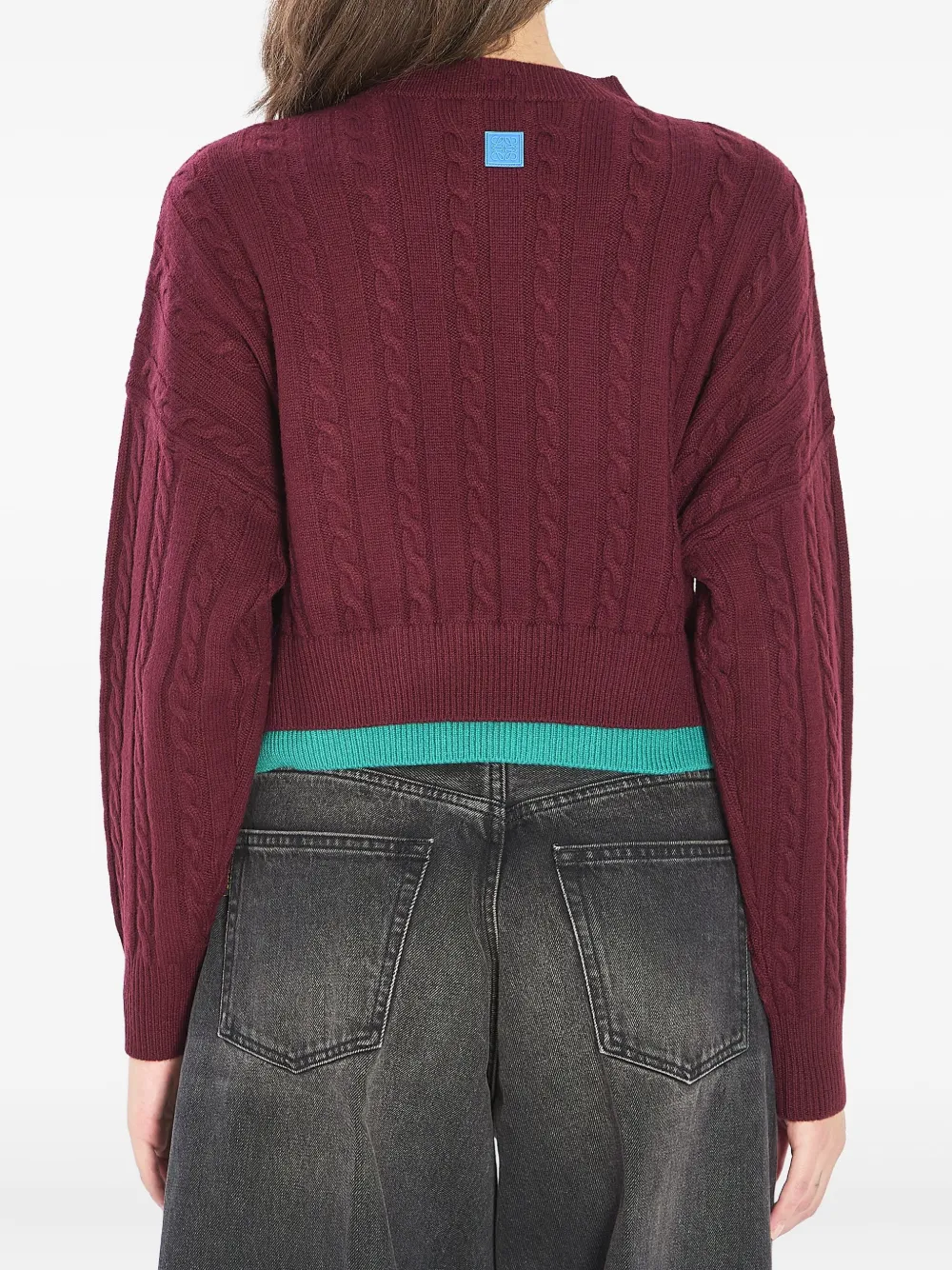 Loewe X Albers Double-layer Hem Sweater In Red