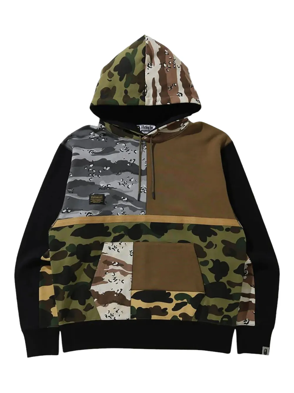 A BATHING APE® patchwork pullover hoodie | verde | Image 1