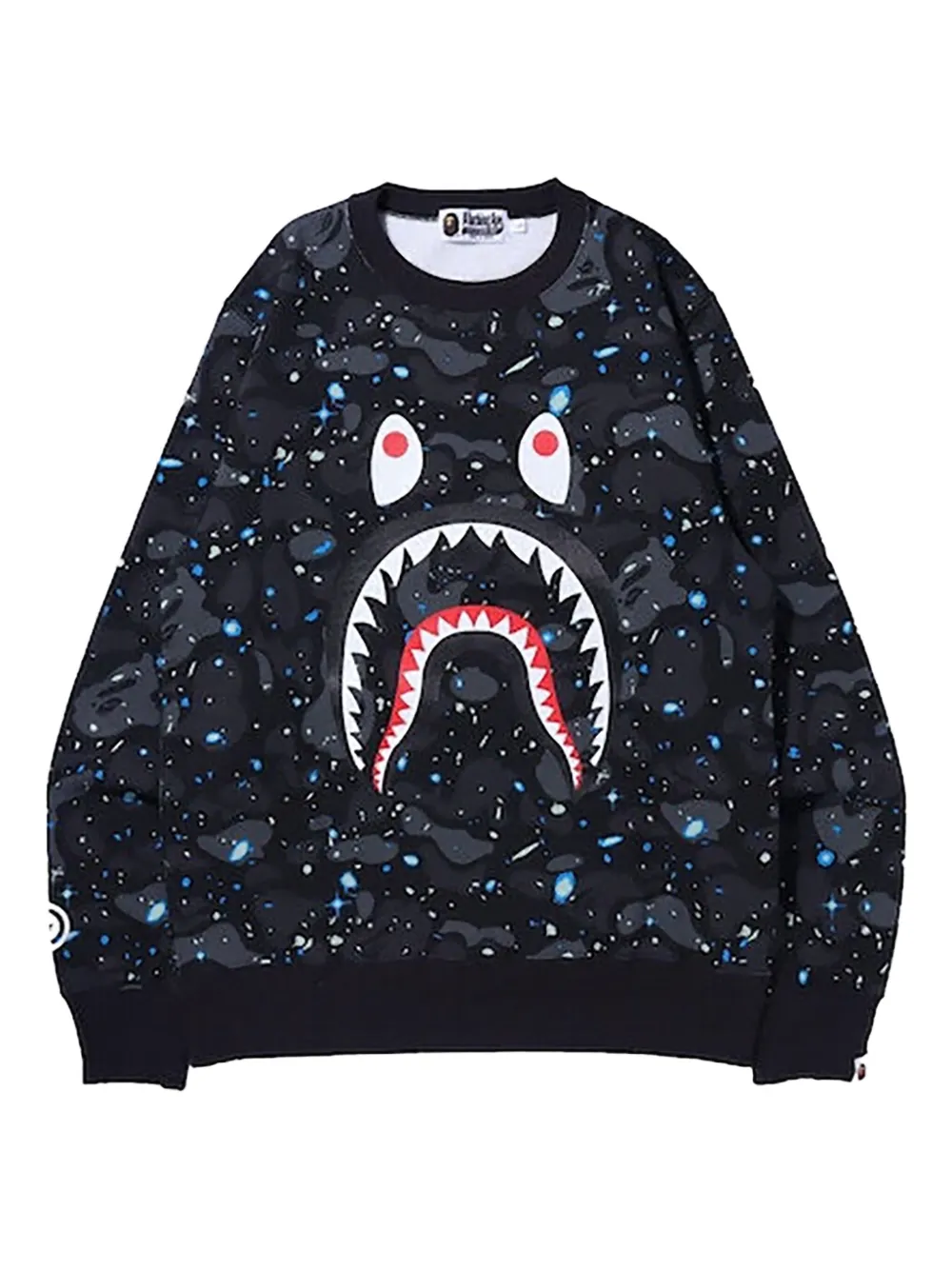 A BATHING APE® space camo shark crewneck | negro | Image 1