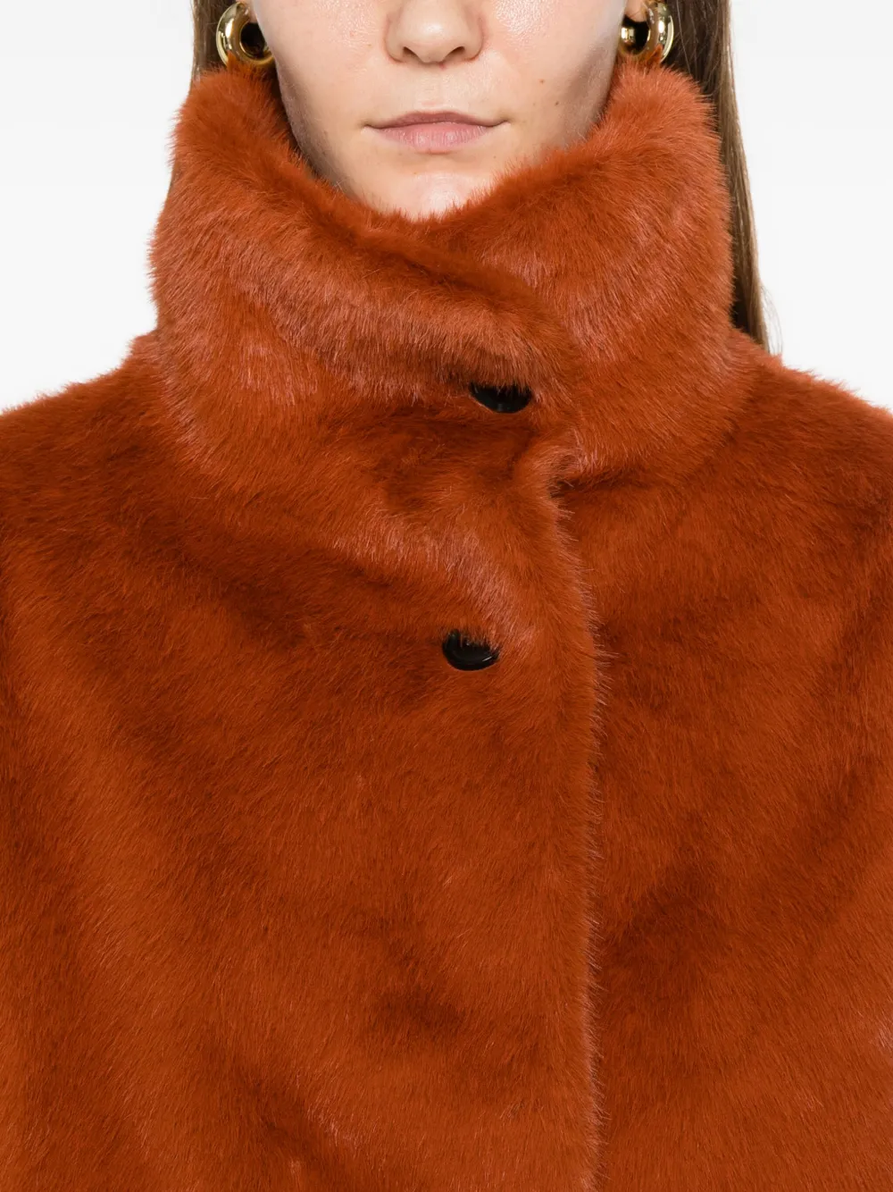 PS Paul Smith Jas van imitatiebont met enkele knoop Oranje