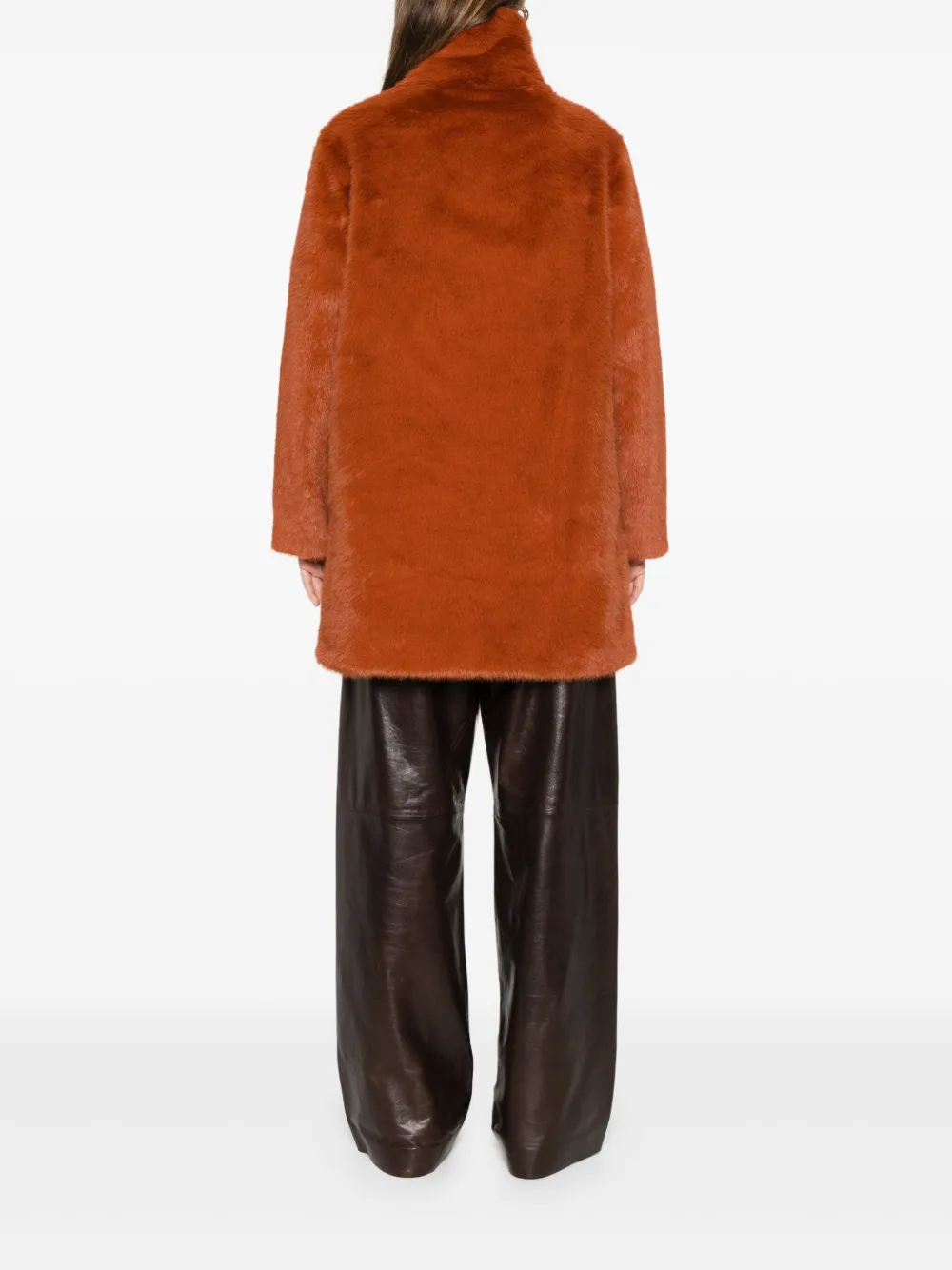 PS Paul Smith Jas van imitatiebont met enkele knoop Oranje