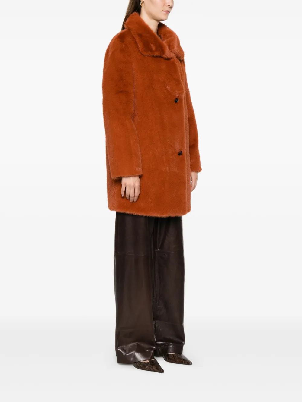 PS Paul Smith Jas van imitatiebont met enkele knoop Oranje