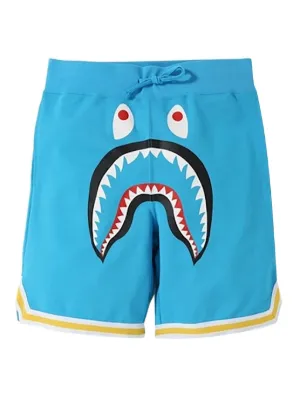 A BATHING APE® Shark ワイドショートパンツ | ブルー | FARFETCH JP