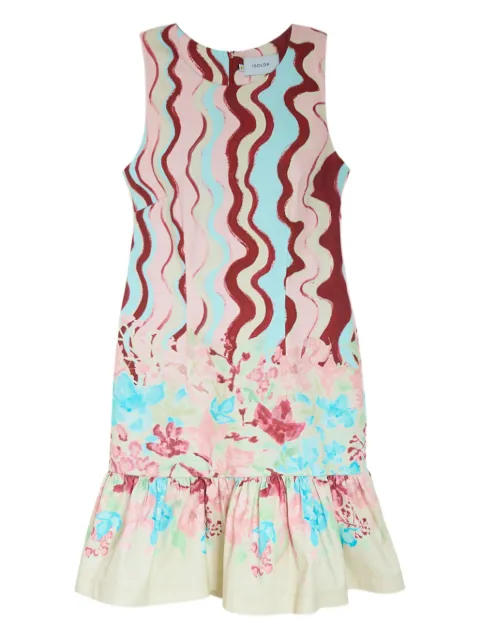 Isolda Arábia ruffled floral dress