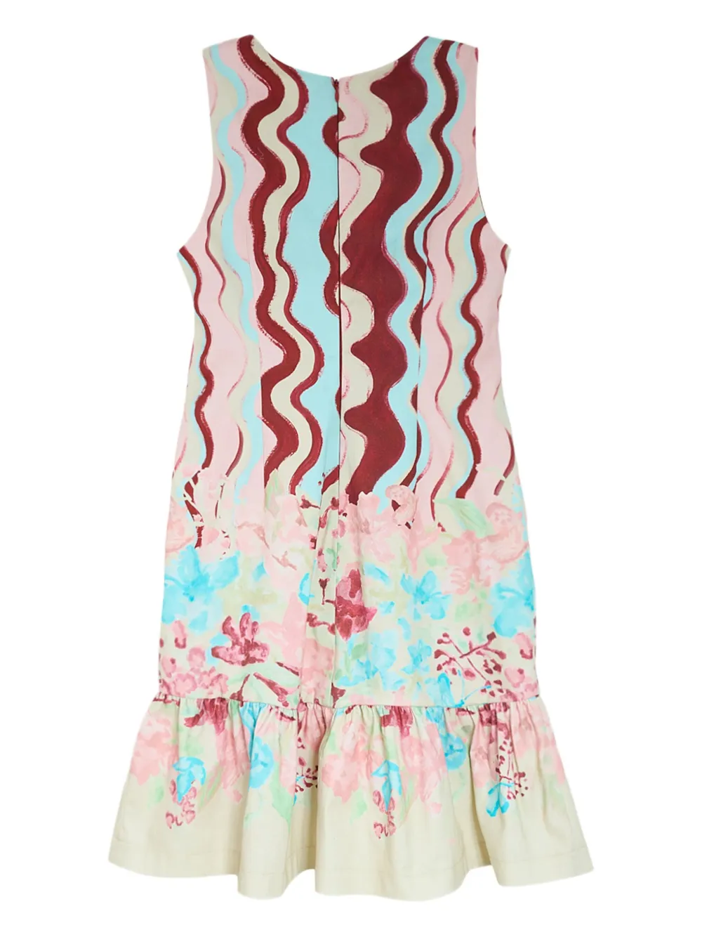 Isolda Arábia ruffled floral dress - Wit