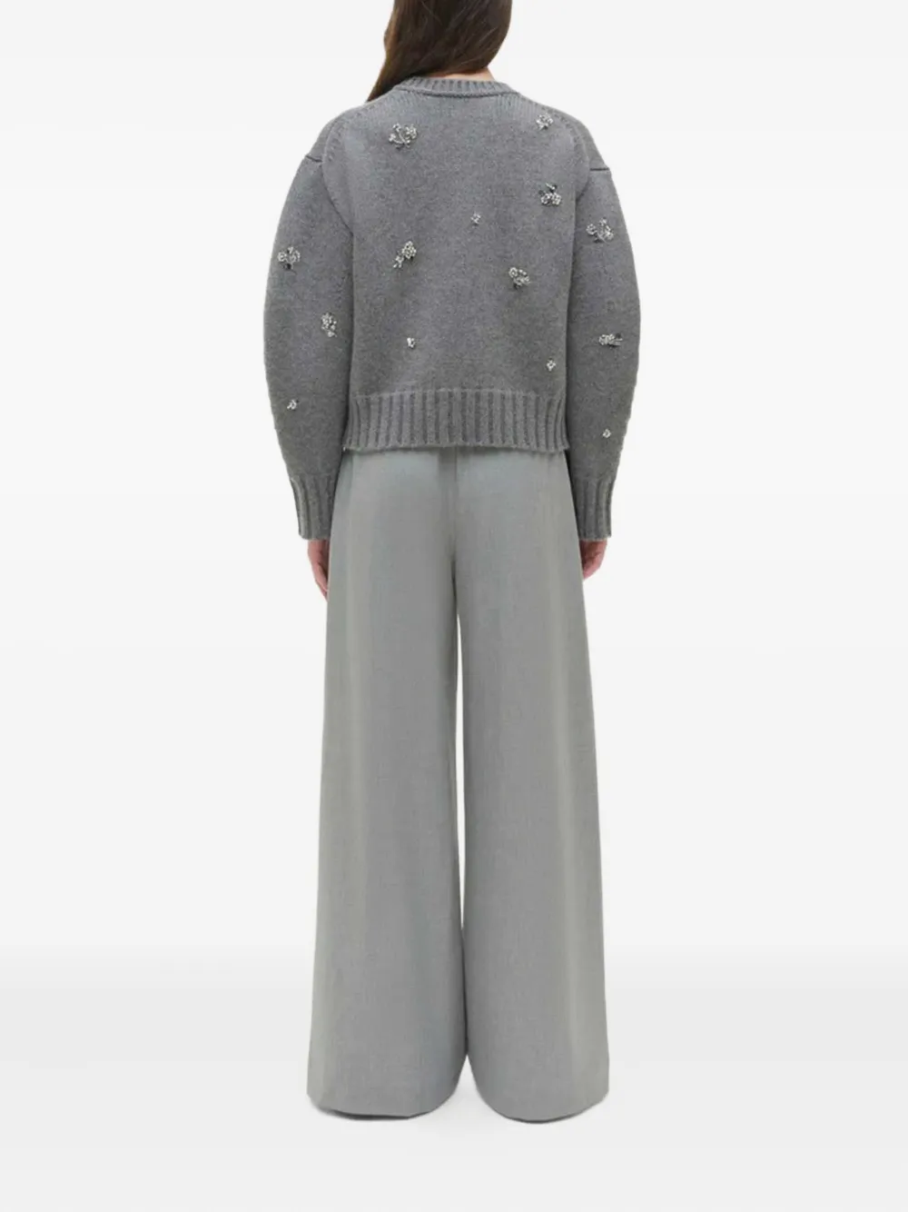 Simkhai Coraline Crystal-embellished Sweater In Gray