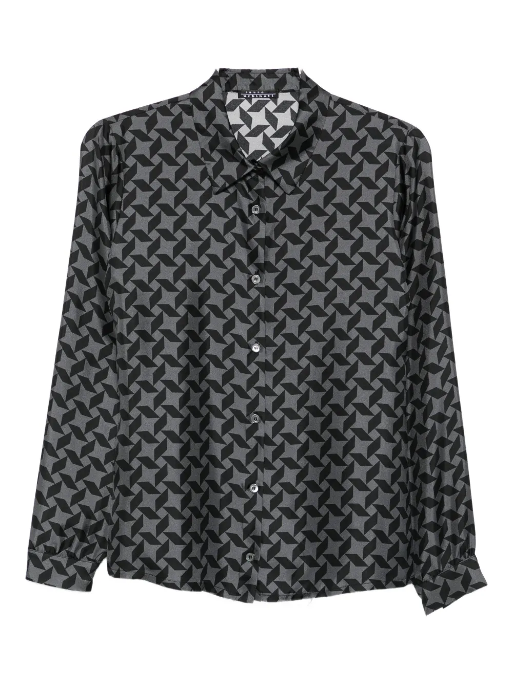 Laura Urbinati Geometric-print Shirt In Gray