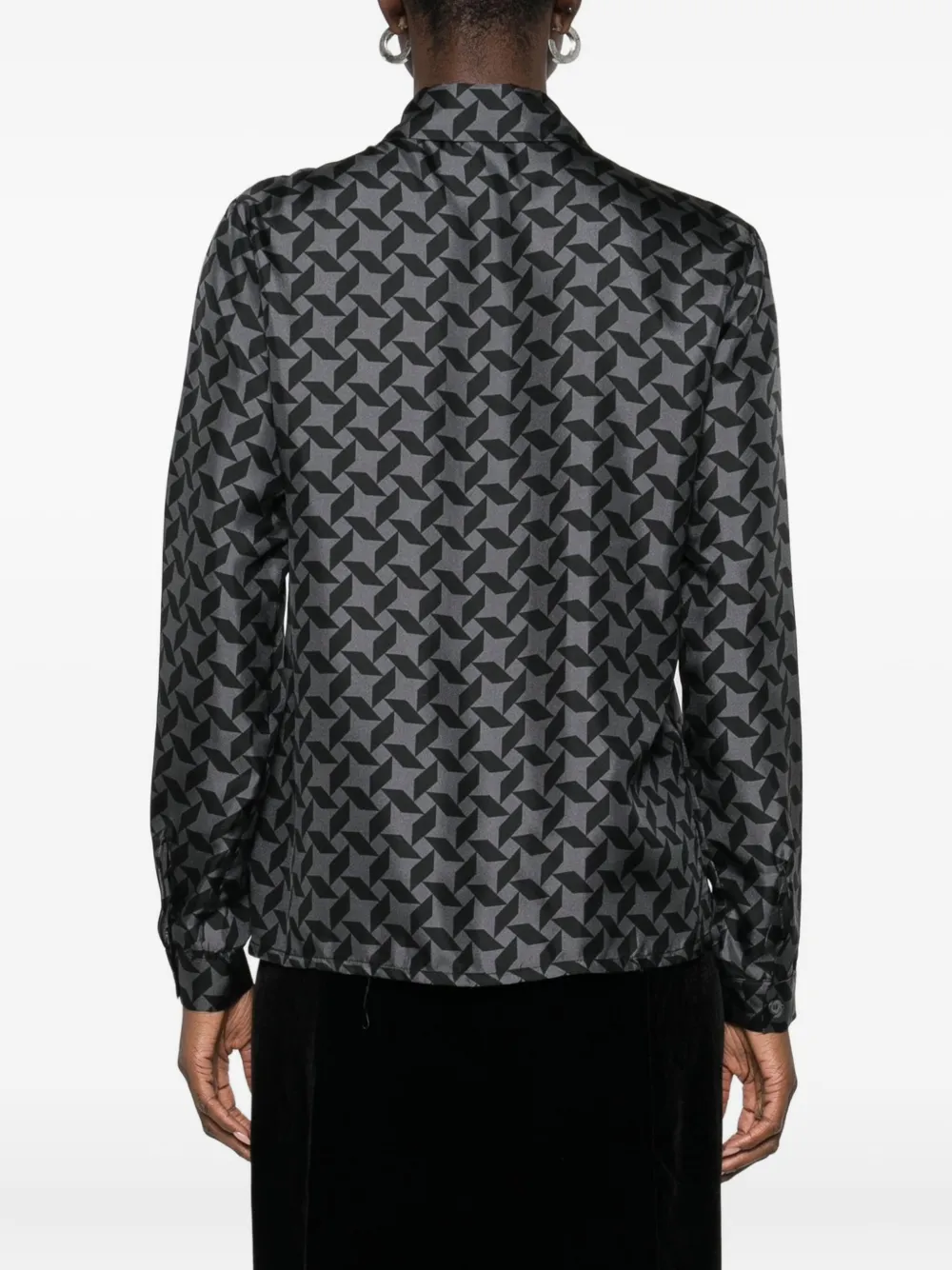 Laura Urbinati Geometric-print Shirt In Gray