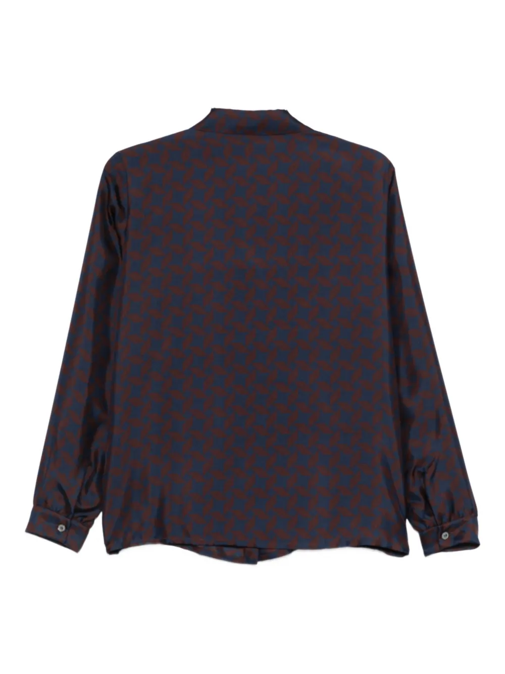 LAURA-URBINATI trapezoidal-print shirt - Blauw