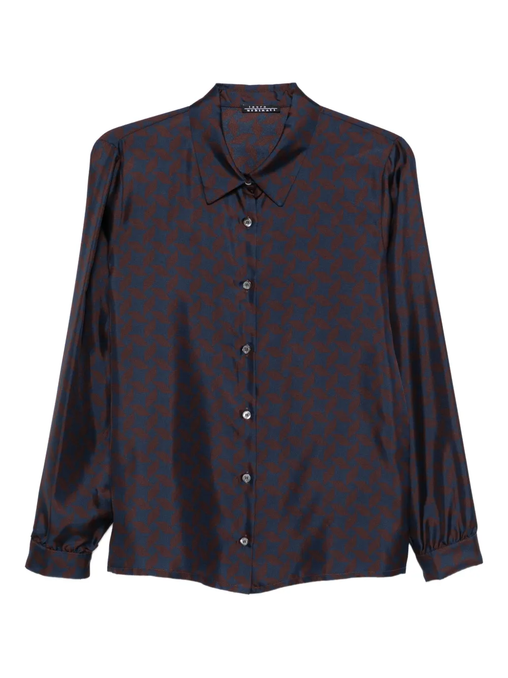 LAURA-URBINATI trapezoidal-print shirt | Blue | Image 1