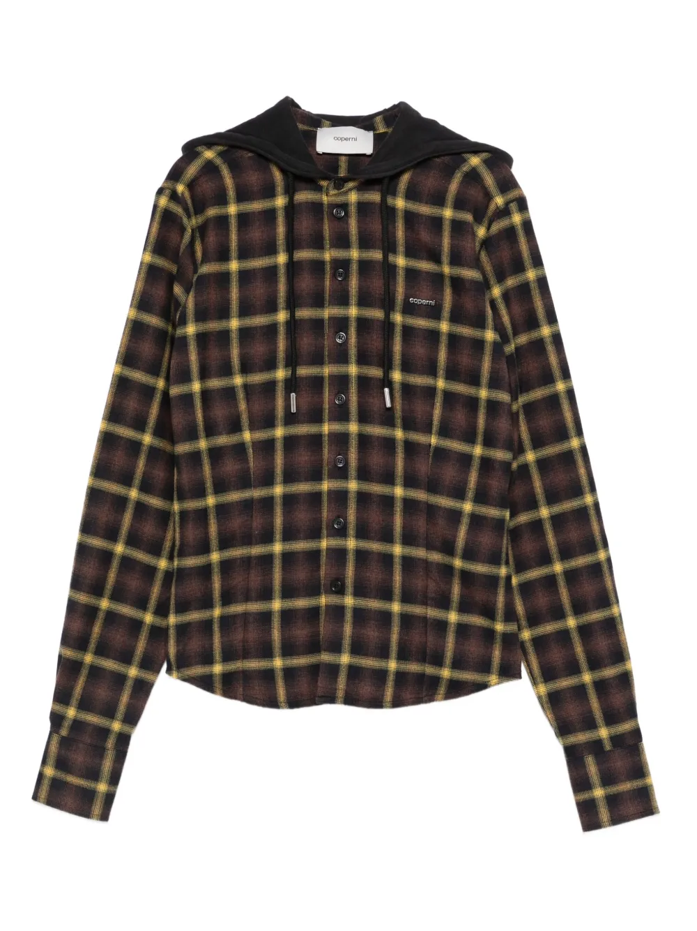 Coperni camisa con capucha y cuadros estampados | marrón | Image 1