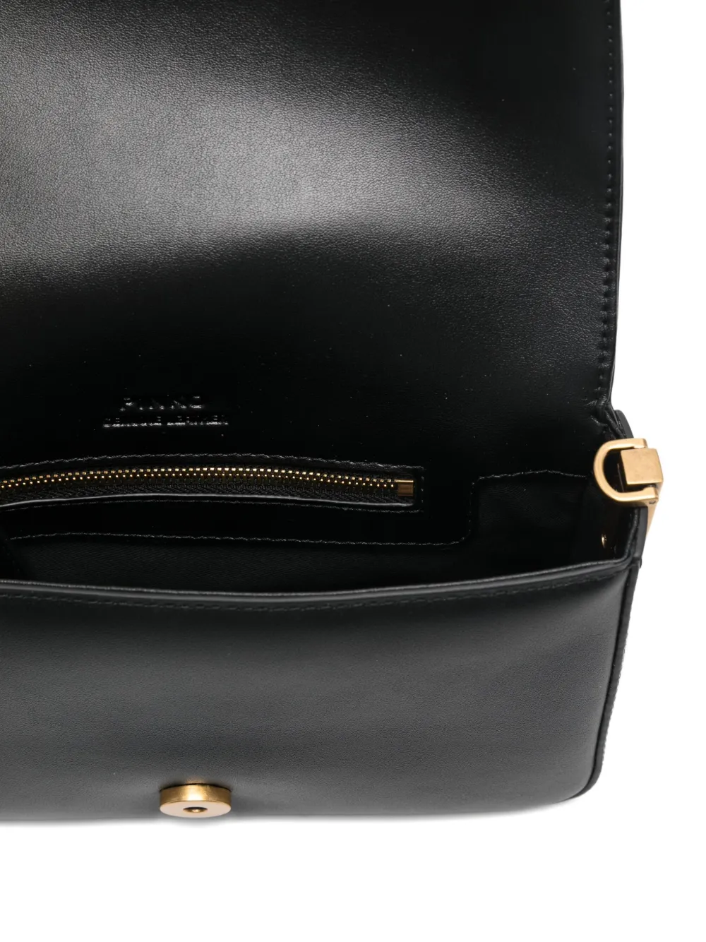 Pinko Love One Mini Slouchy Fl Pelle In Black