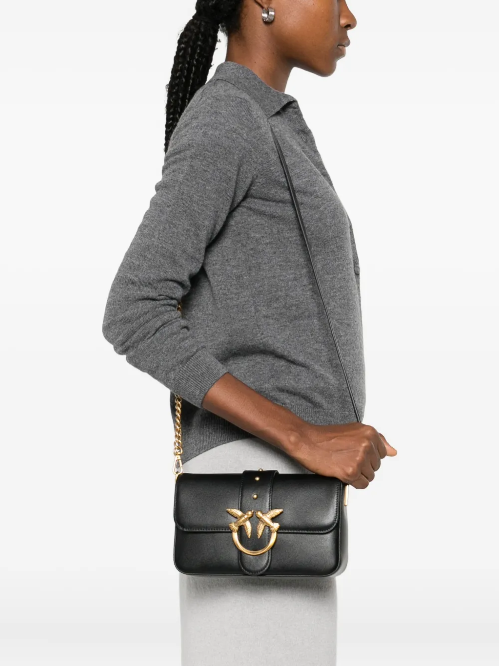 PINKO mini Love One shoulder bag - Zwart