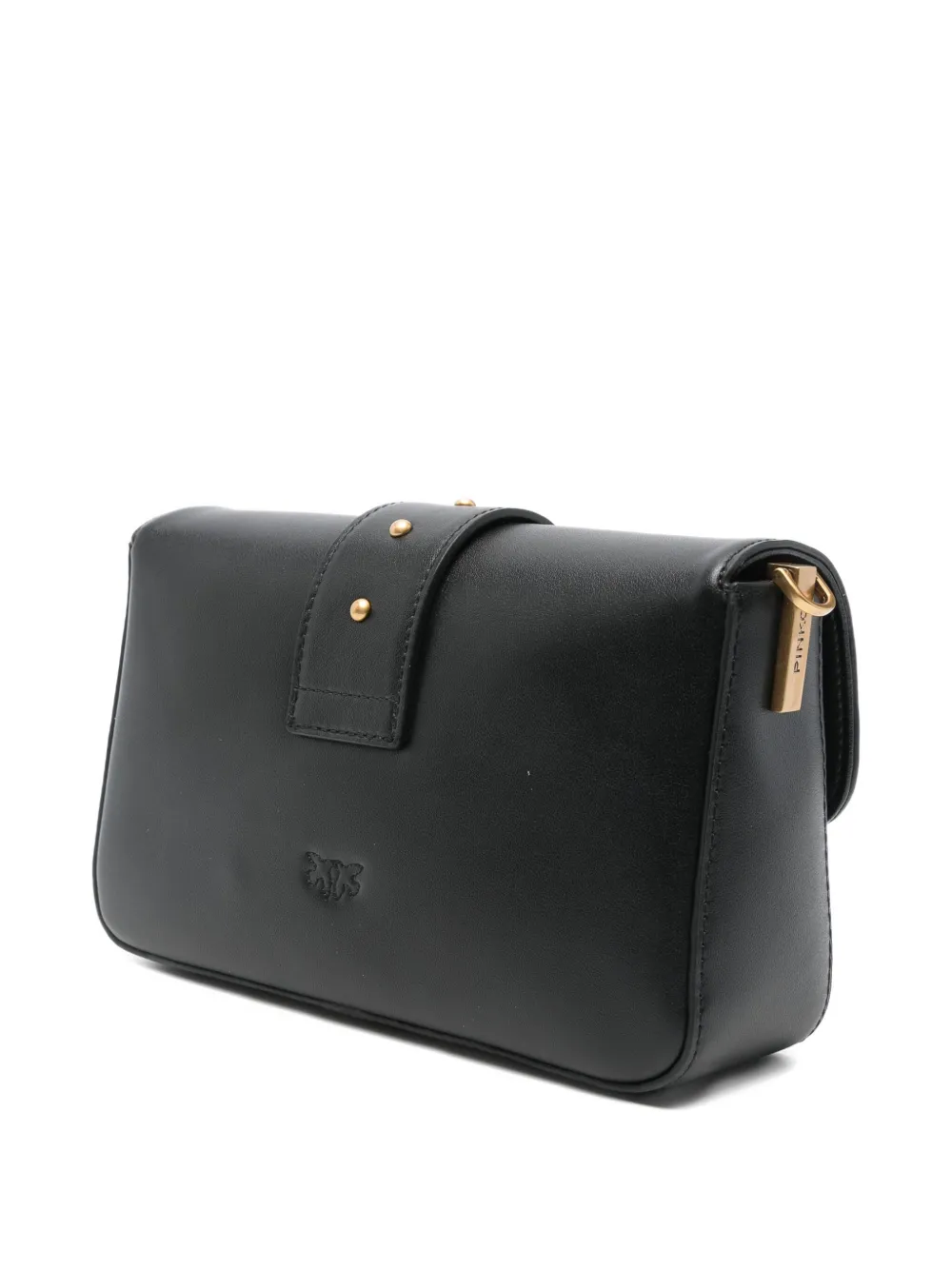 Pinko Love One Mini Slouchy Fl Pelle In Black