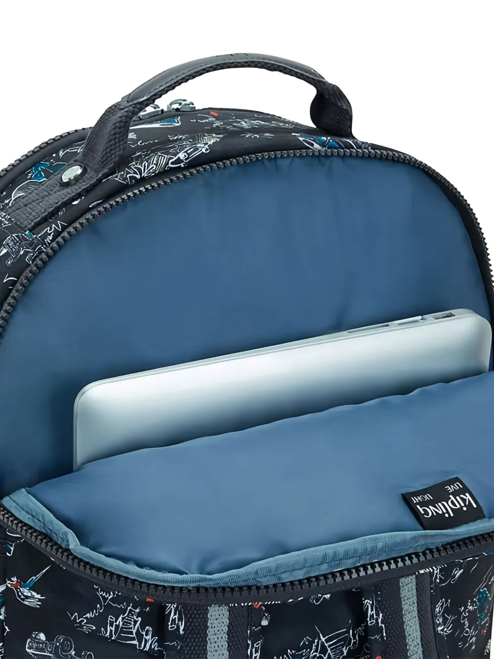 Kipling Zip Patterned Backpack In Blue