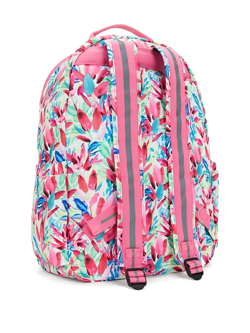 Kipling Flamingo Leaves zip backpack - Roze