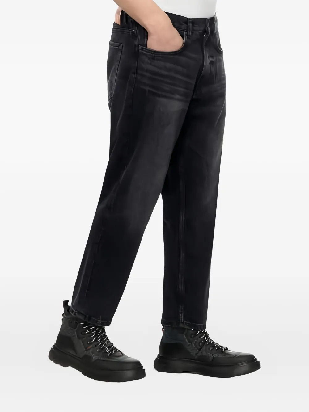 Hugo Boss Button-fastening Jeans In Black