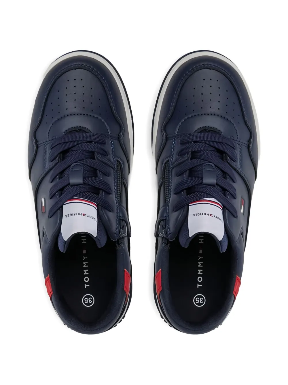 Tommy Hilfiger Junior Low-top sneakers met logodetail Blauw