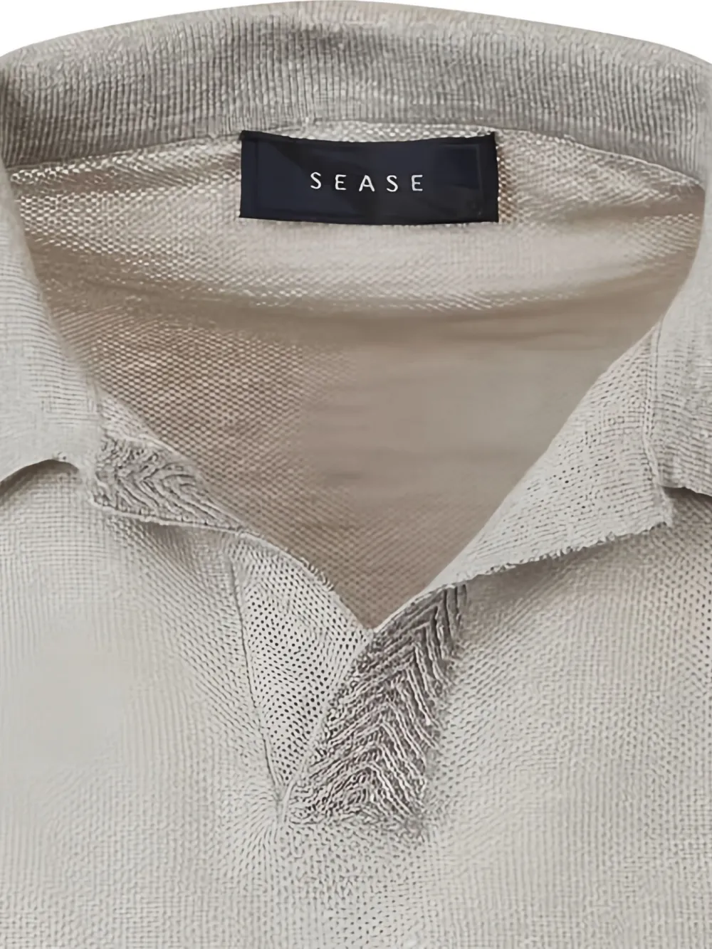 Sease Gebreid T-shirt met polokraag Grijs