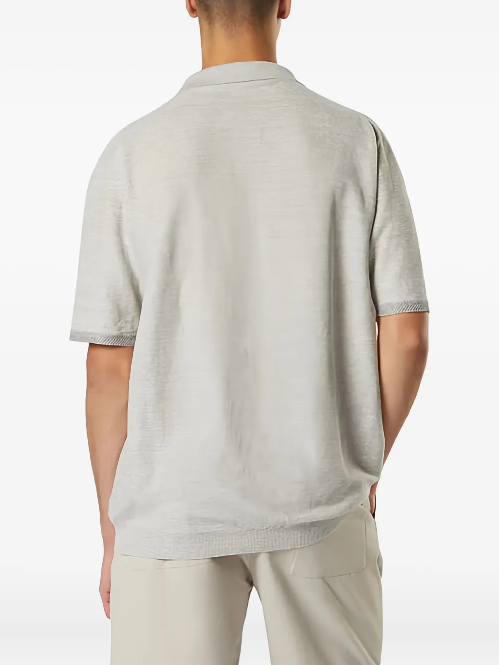 Sease Gebreid T-shirt met polokraag Grijs