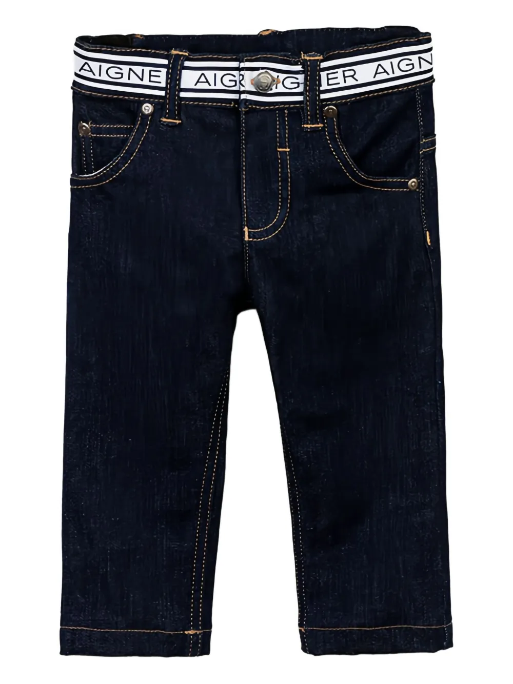 Aigner Kids Jeans con banda logo - Blu