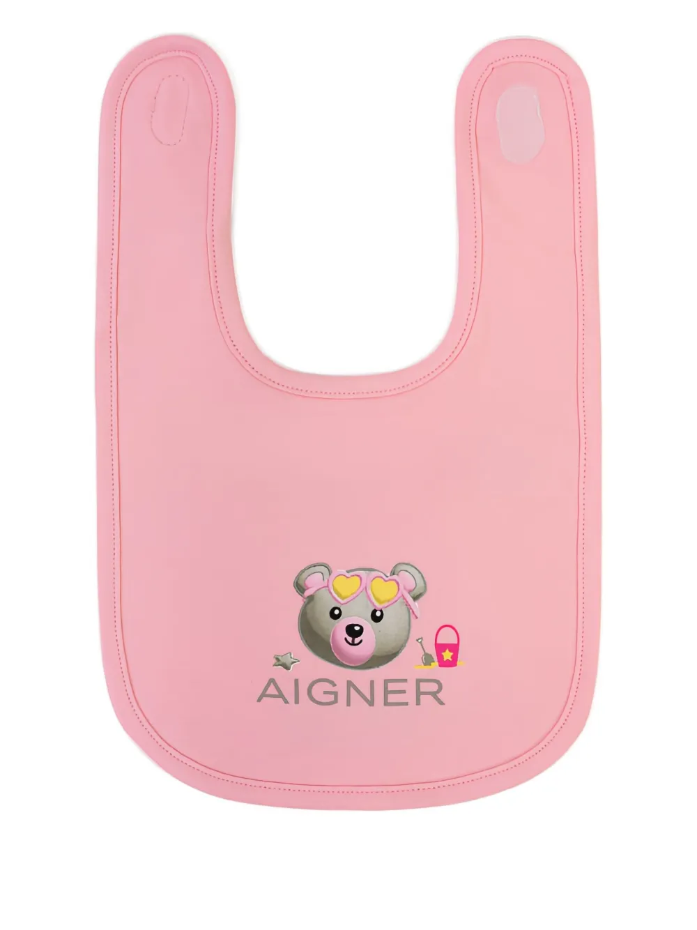 Aigner Kids bear-graphic bib - Pink