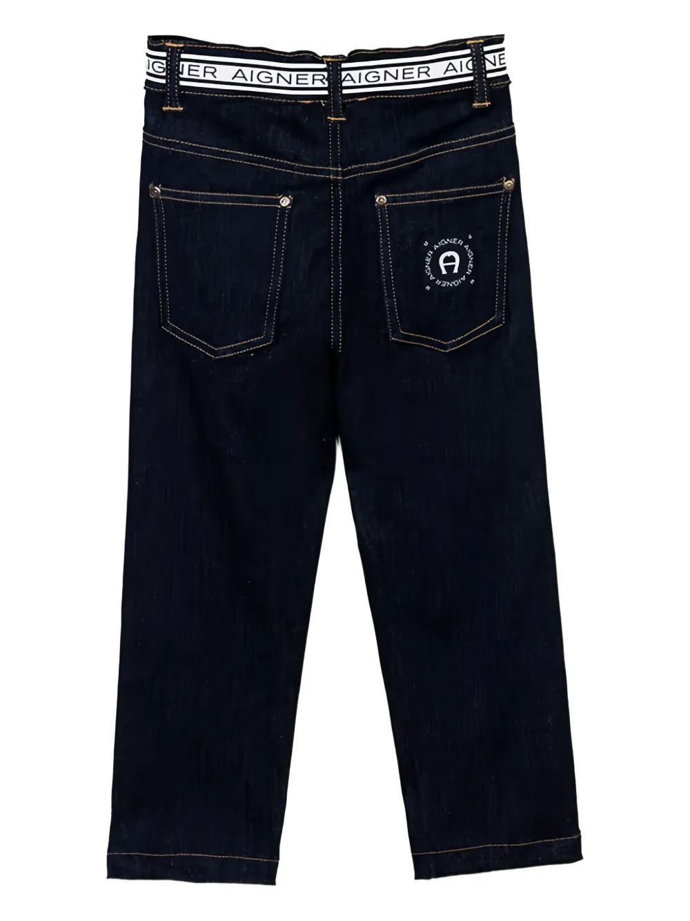 Aigner Kids Jeans met logodetail Blauw