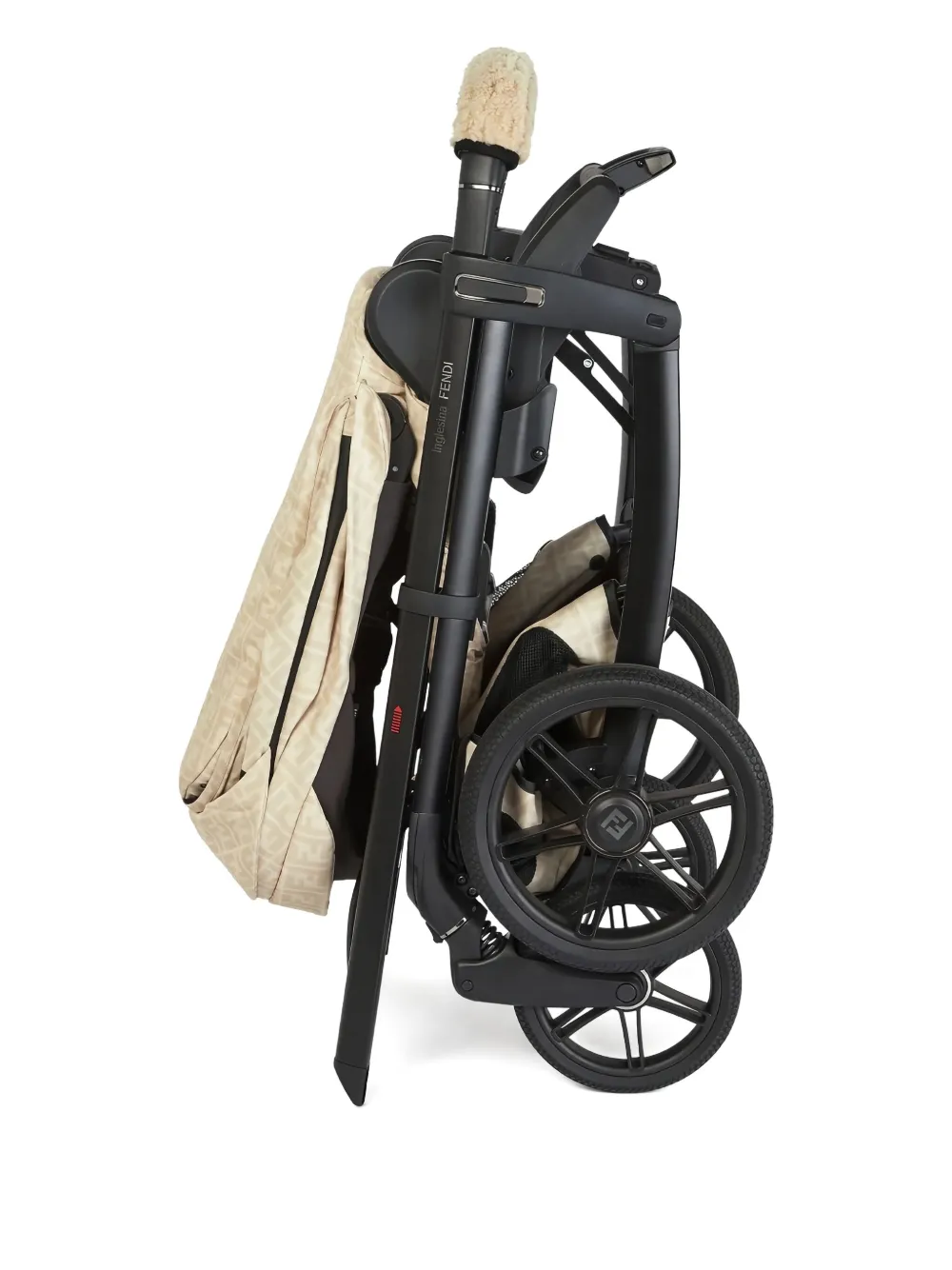 Fendi Kids Gewatteerde babywagen met patroon Beige