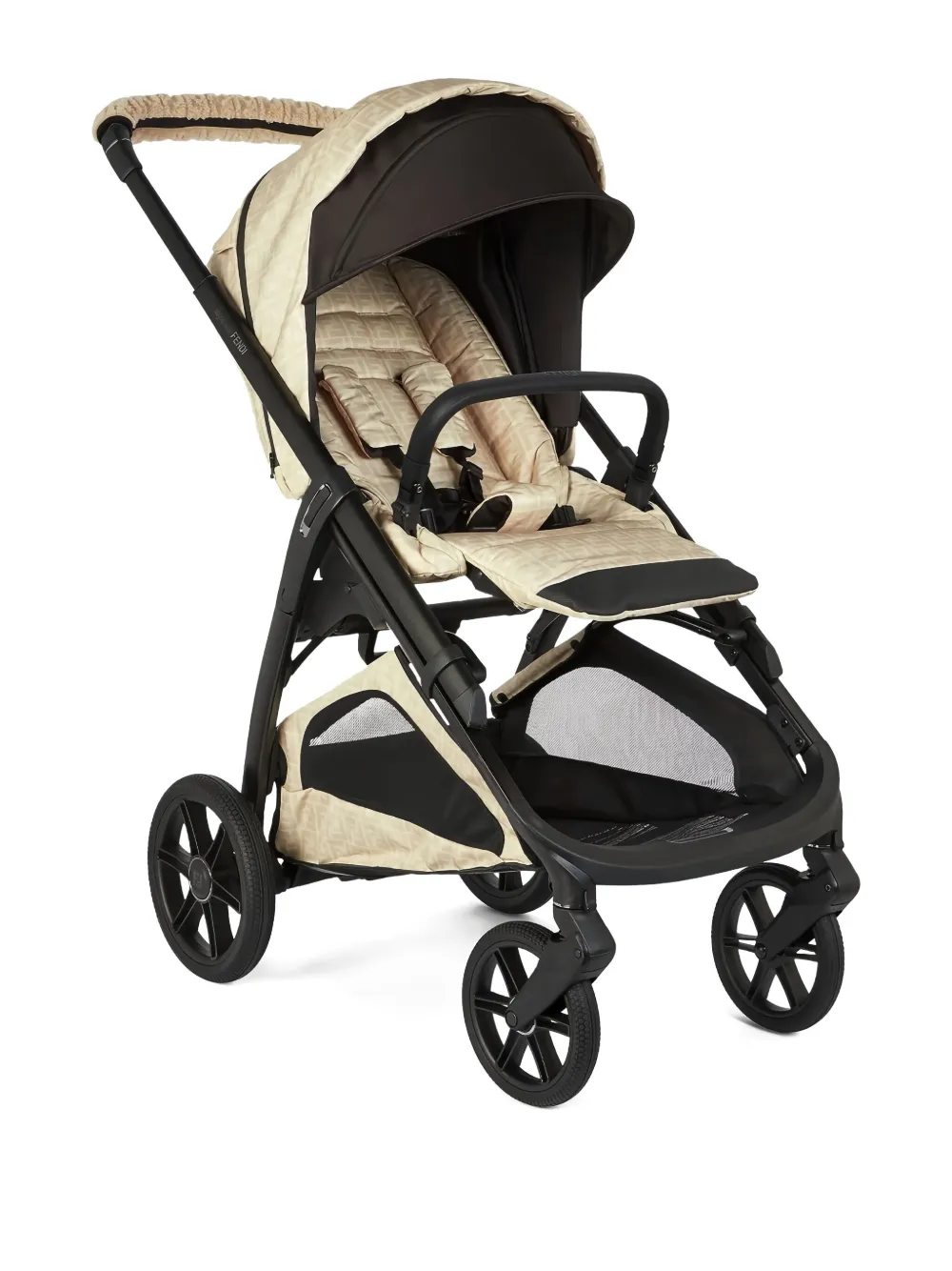 Fendi Kids Gewatteerde babywagen met patroon Beige
