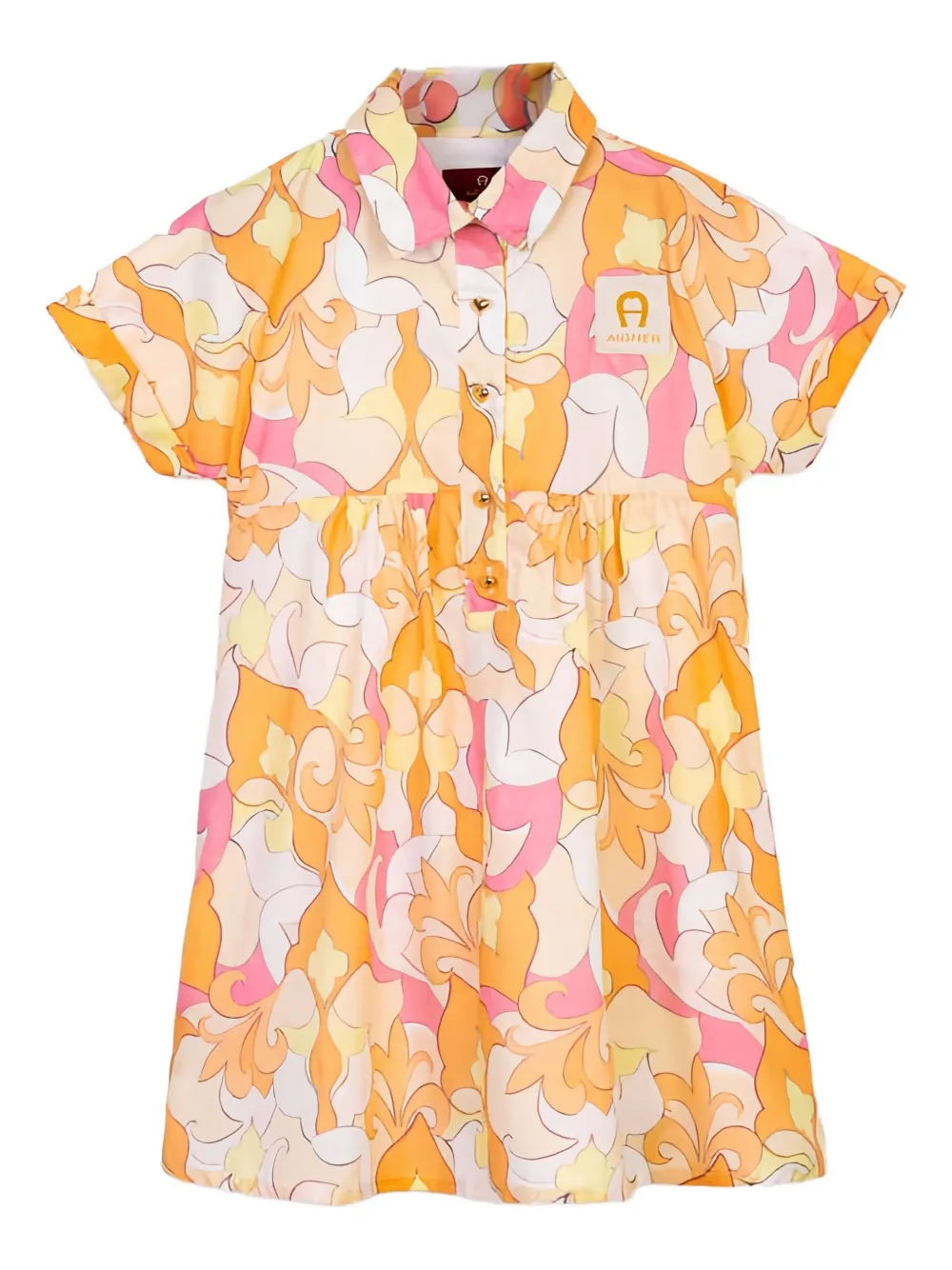 Aigner Kids floral midi dress - Orange