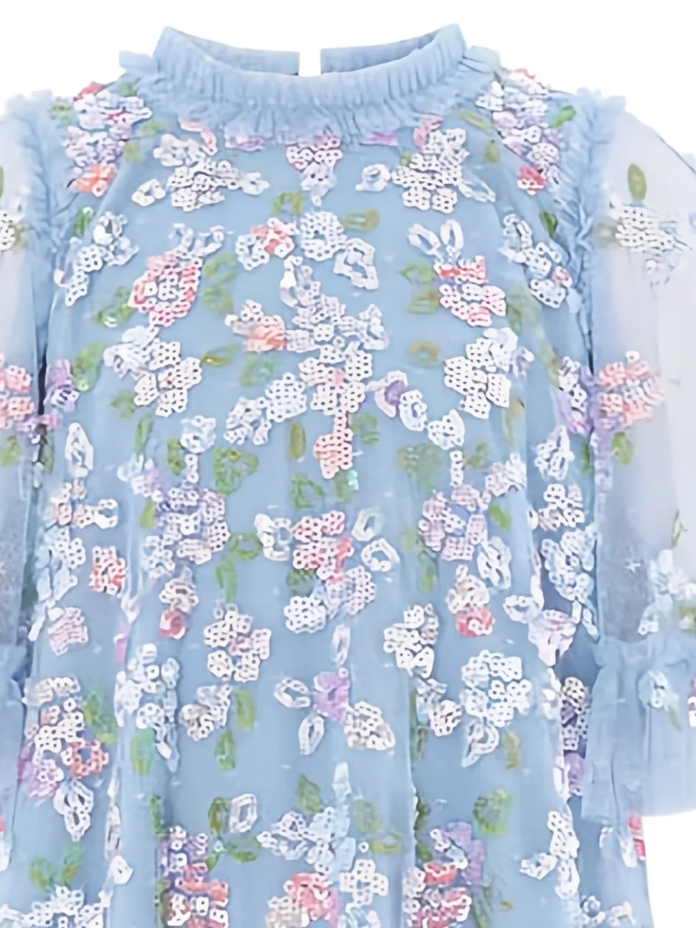 NEEDLE & THREAD KIDS Jurk met geborduurde bloemen Blauw