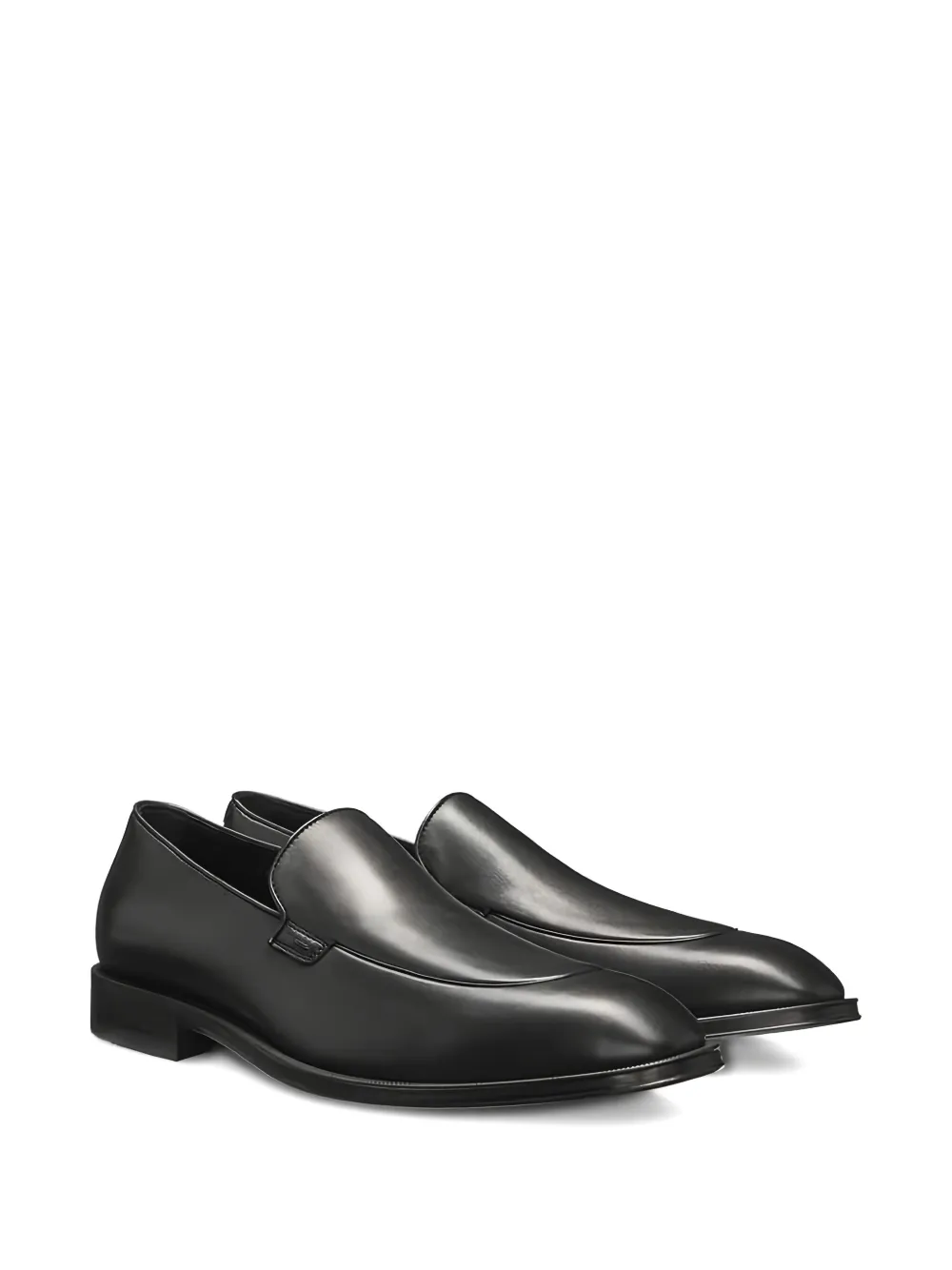 BOSS leather loafers - Zwart