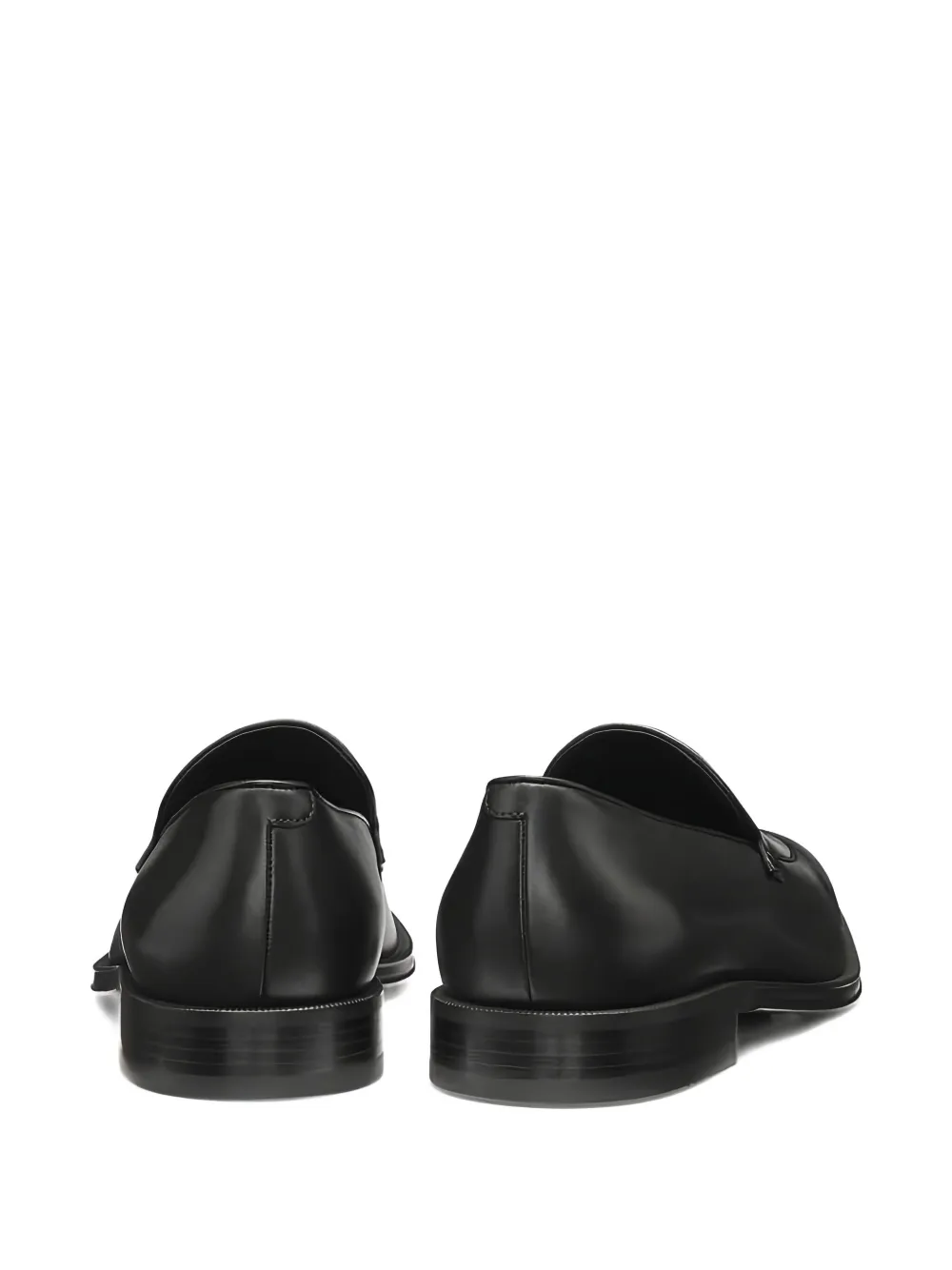 BOSS leather loafers Zwart