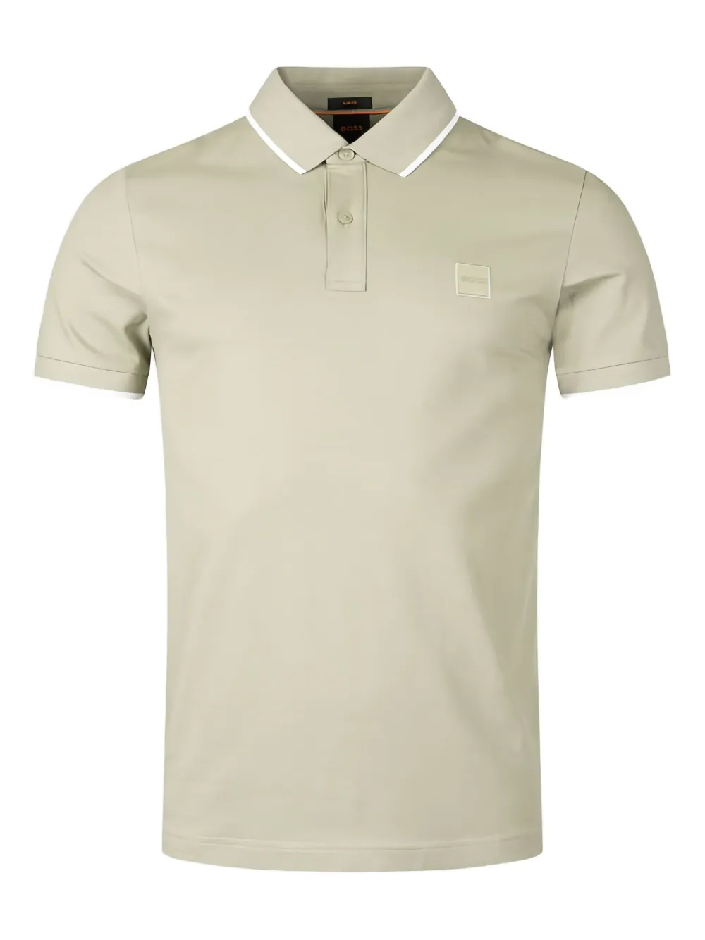 Hugo Boss Logo-patch Polo Shirt In Neutral