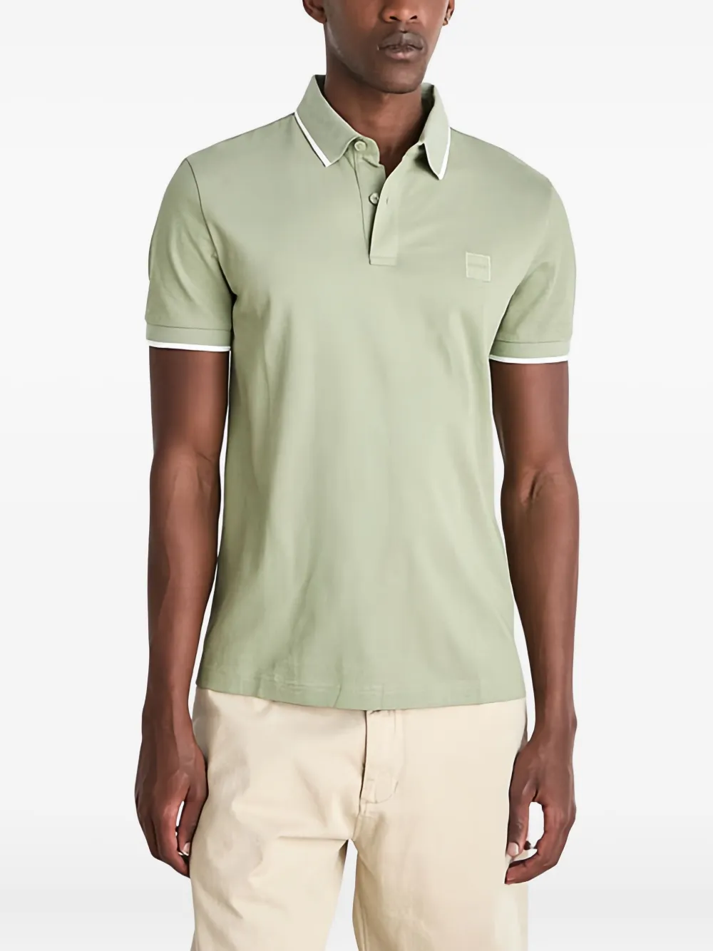 BOSS logo-patch polo shirt - Groen