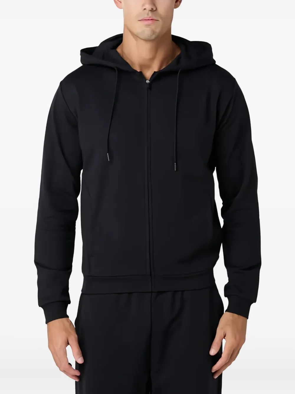 SQUATWOLF zip regular hoodie | Black | Image 1