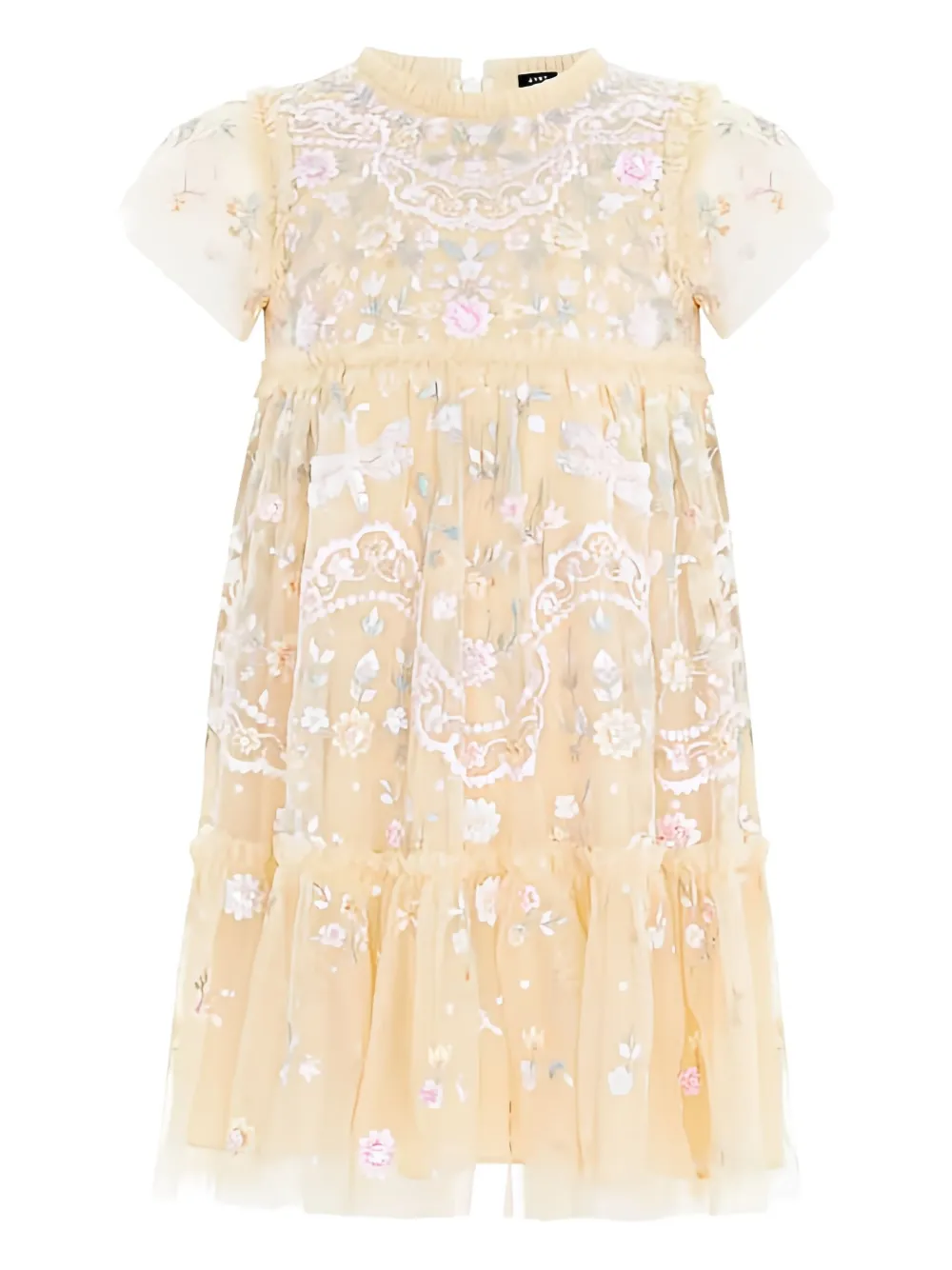 NEEDLE & THREAD KIDS Dragonfly Garden jurk met ruches Geel