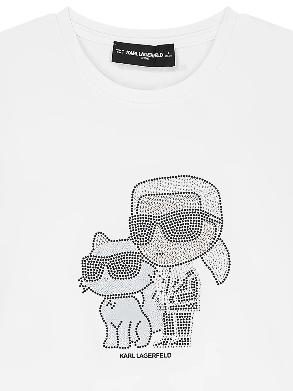 Karl Lagerfeld Kids T-shirt met stras Wit