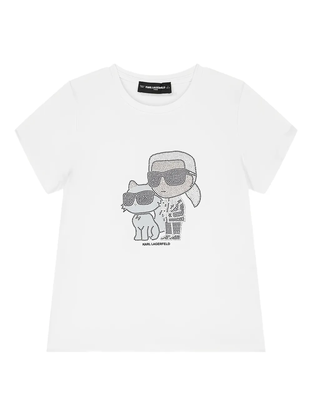 Karl Lagerfeld Kids T-shirt con strass - Bianco