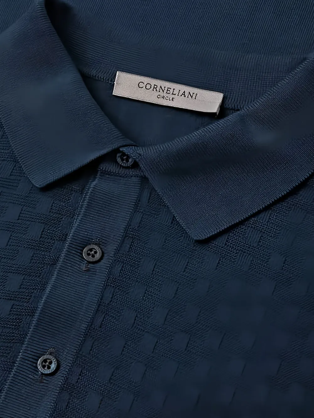 Corneliani Knitted Short-sleeve Polo Shirt In Blue