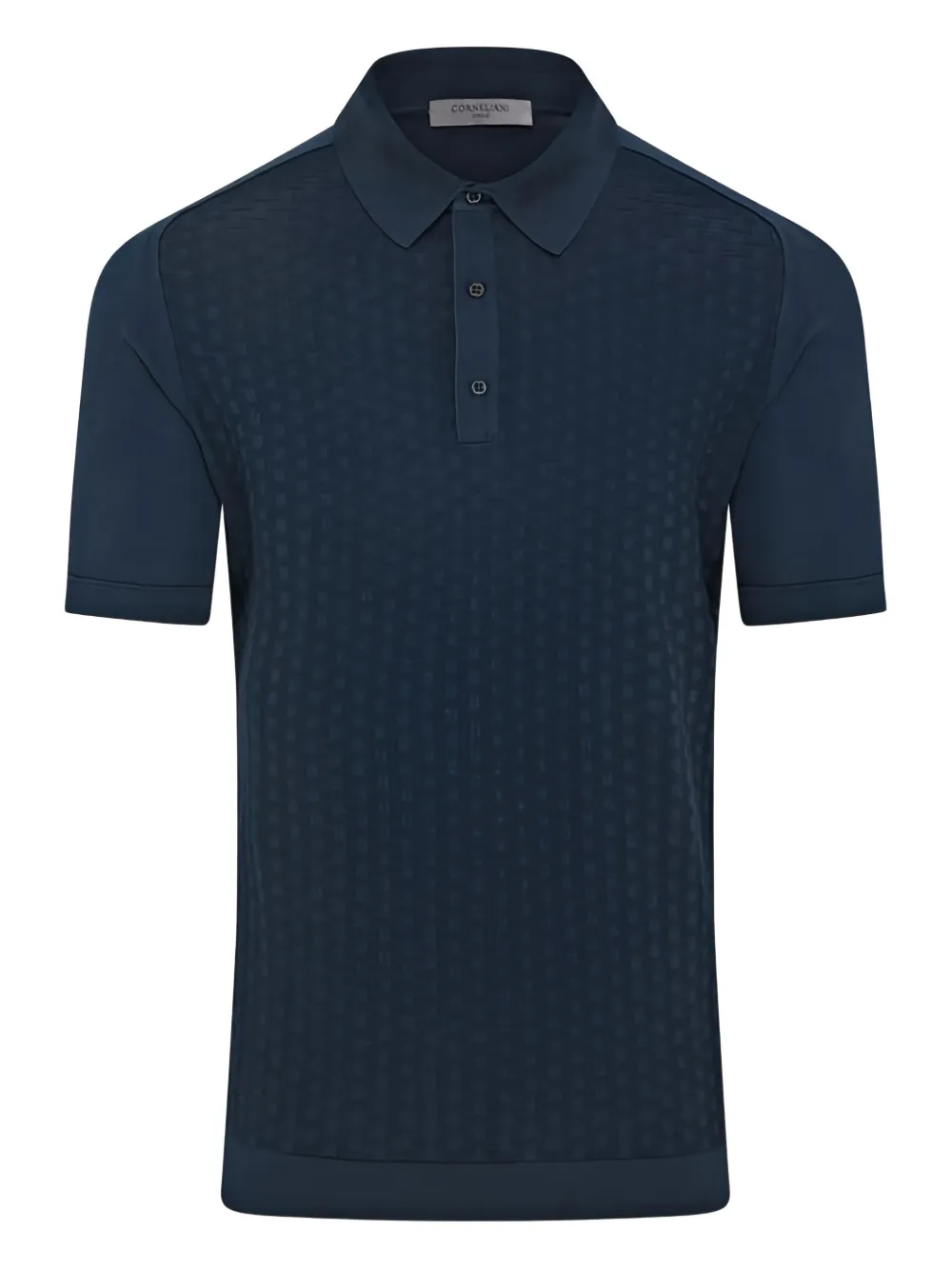 Corneliani Knitted Short-sleeve Polo Shirt In Blue
