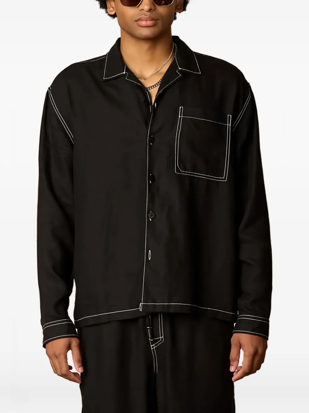 Homies Marbella Pocket-stitching Shirt In Black