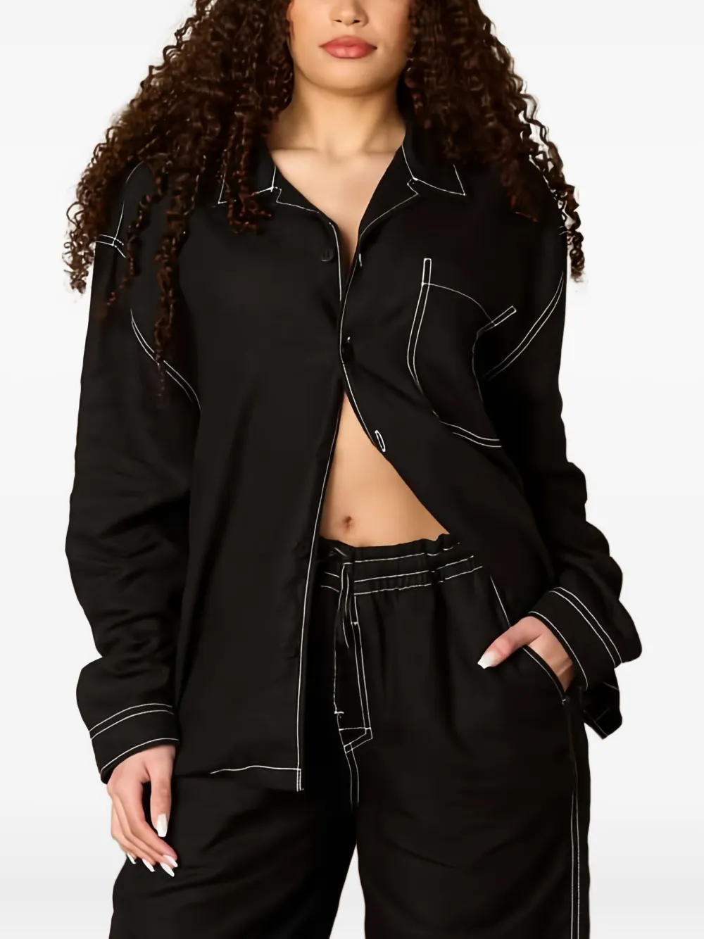 Homies Marbella Pocket-stitching Shirt In Black