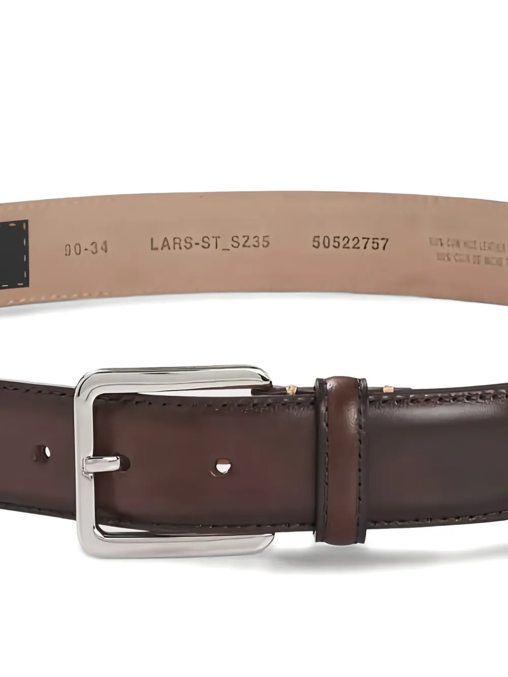 BOSS square-buckle leather belt - Bruin
