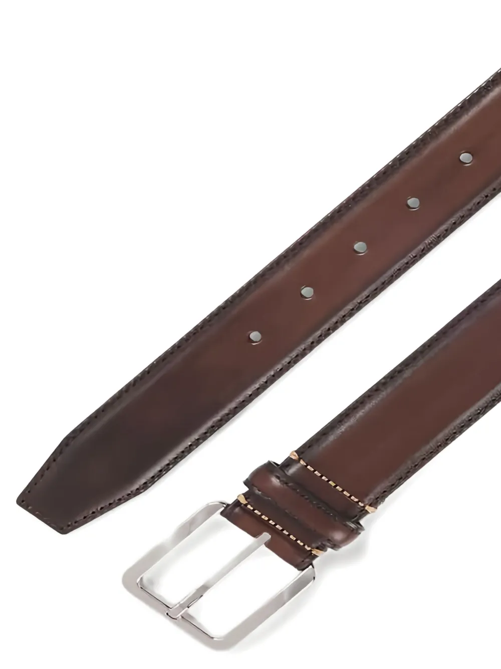 Hugo Boss Square-buckle Leather Belt In Brown