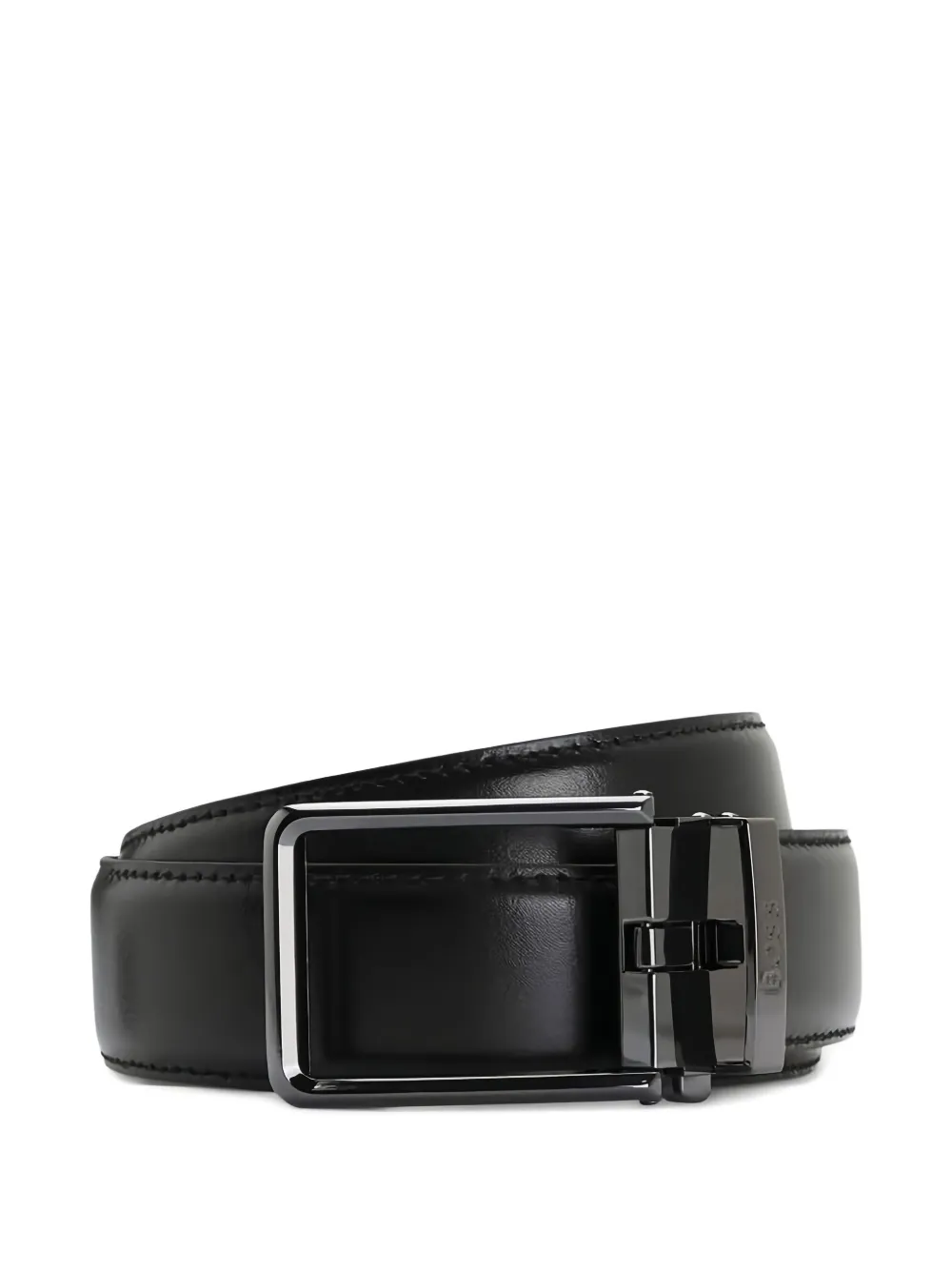 Hugo Boss Square Buckle Belt In Black