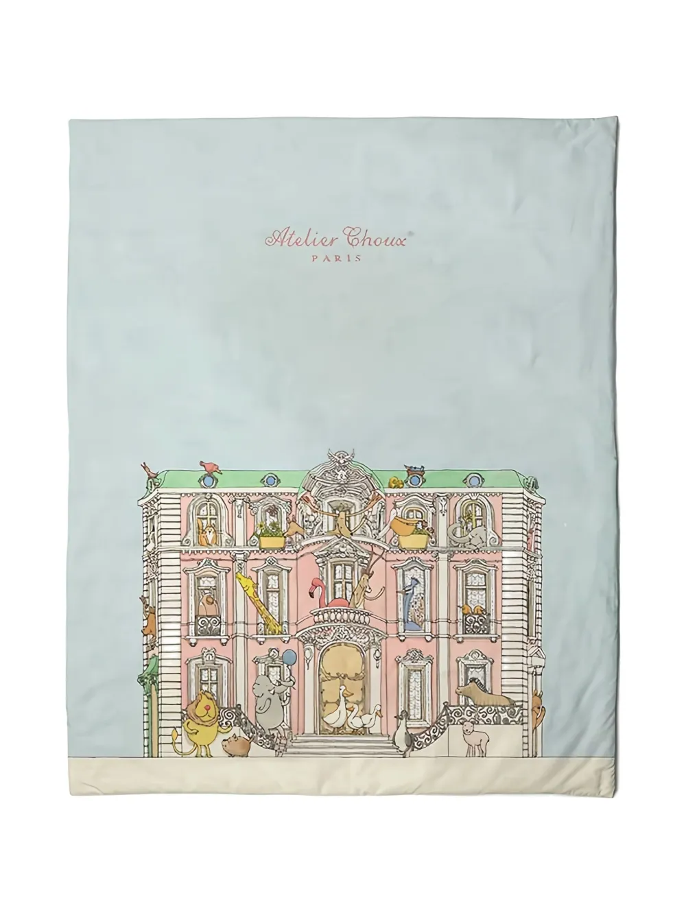 Atelier Choux reversible carousel print quilt (200x200cm) | Blue | Image 1