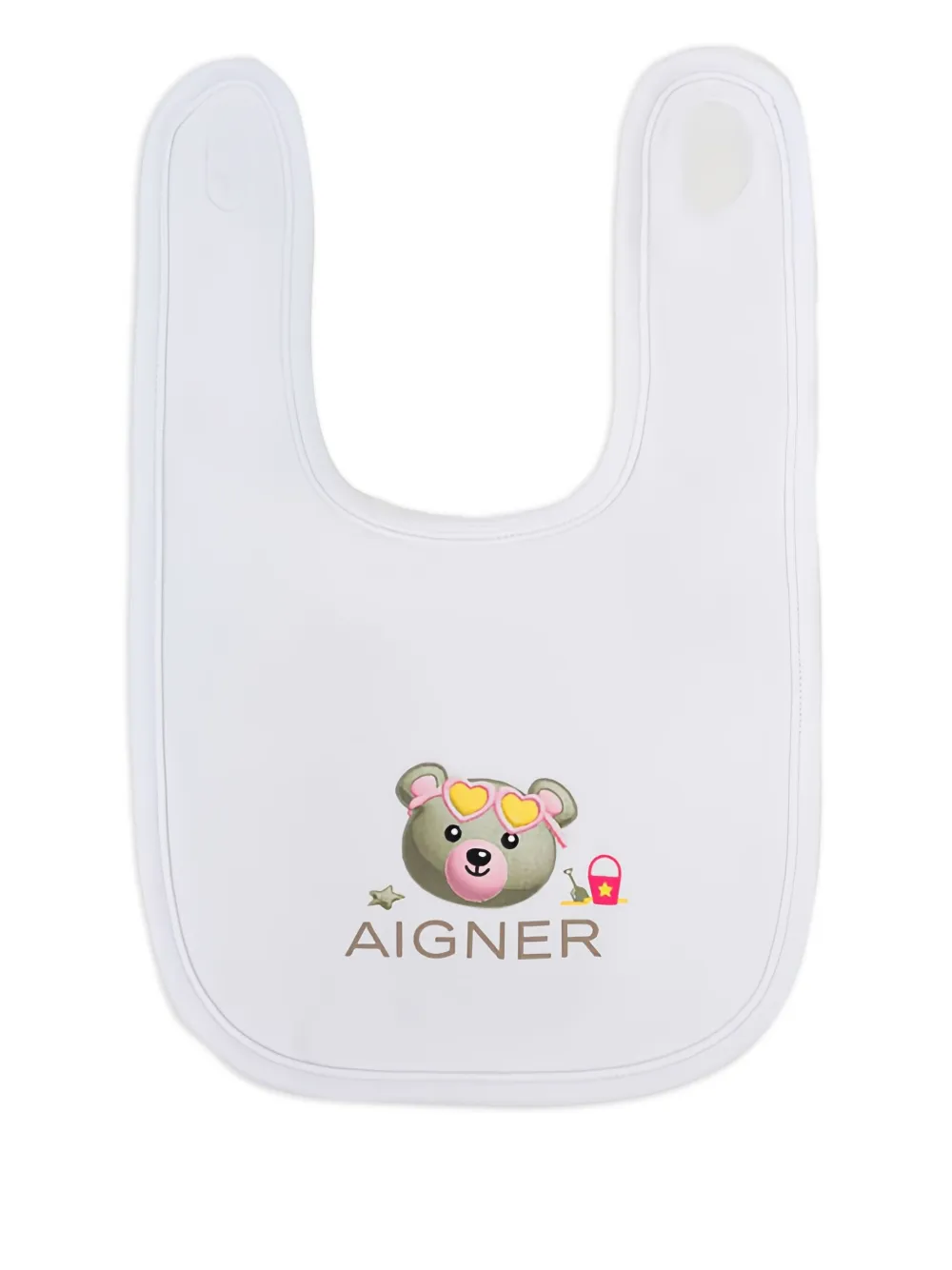 Aigner Kids Slabbetje met grafische beerprint Wit