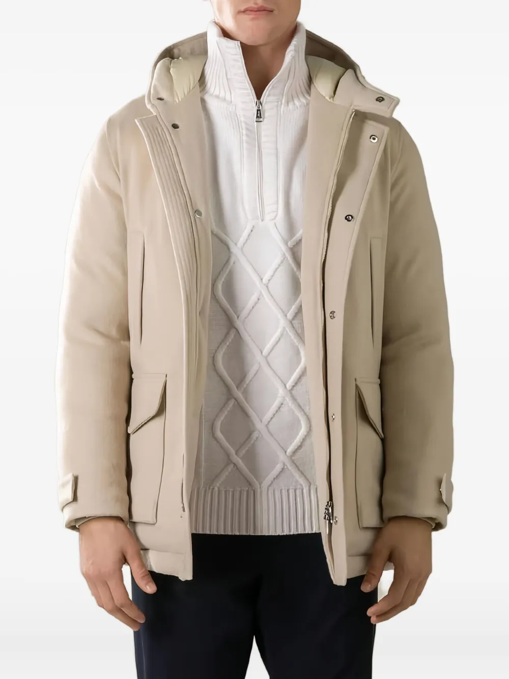 Aurélien Wintertime parka met capuchon Beige